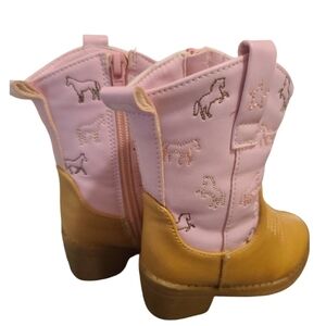 Kids Pink and Tan Cowboy Boots